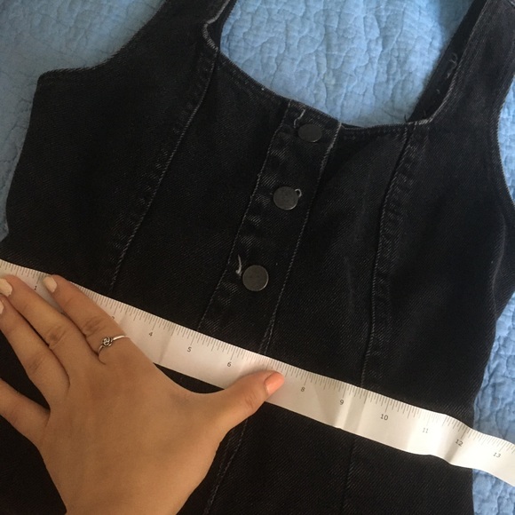 Urban Outfitters black denim button up mini dress - Picture 5 of 5